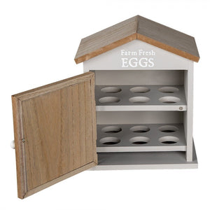 Egg Cabinet House 19 x 13 x 23cm Brown Wood Chicken - GENERAL LOOSE WARE - Beattys of Loughrea