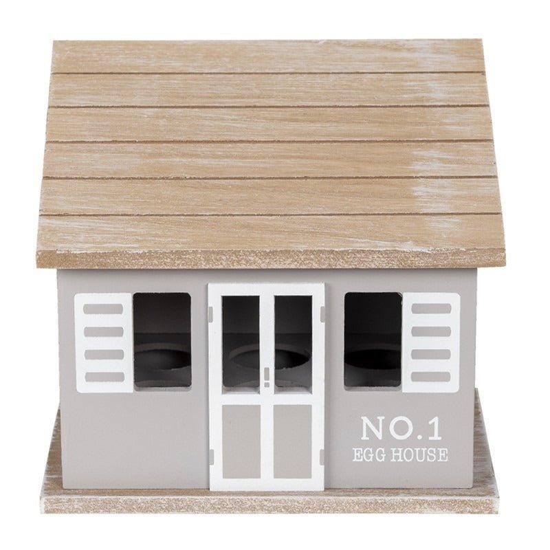 Egg Cabinet House 20 x 14 x 18cm Grey Brown Wood Rectangle - GENERAL LOOSE WARE - Beattys of Loughrea