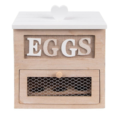Egg Holder 18 x 9 x 20cm Brown Wood Rectangle Egg Rack - GENERAL LOOSE WARE - Beattys of Loughrea