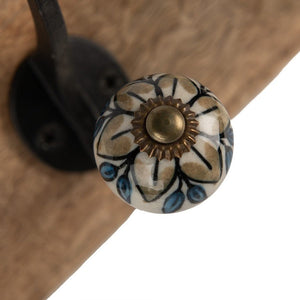 Wall Coat Rack 3 Hooks 31 x 10 x 16cm Brown Wood - HAT & COAT HOOK ON TIMBER - Beattys of Loughrea