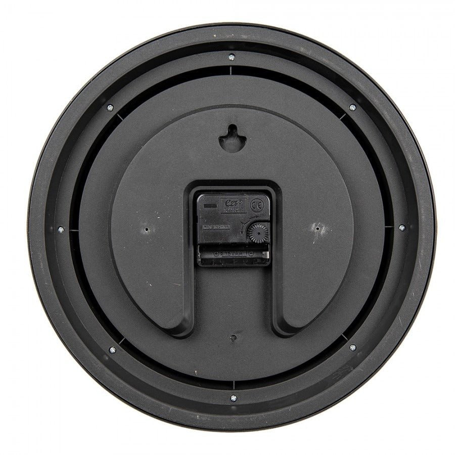 Wall Clock 31cm Brown Beige Plastic Round - CLOCKS - Beattys of Loughrea