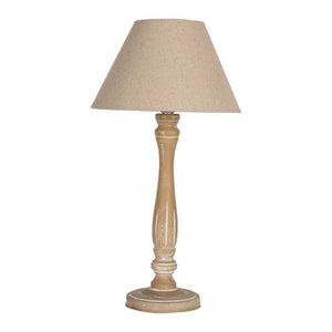 Brocante Table Lamp 26 x 50cm Brown Wood - TABLE/BEDSIDE LAMPS - Beattys of Loughrea