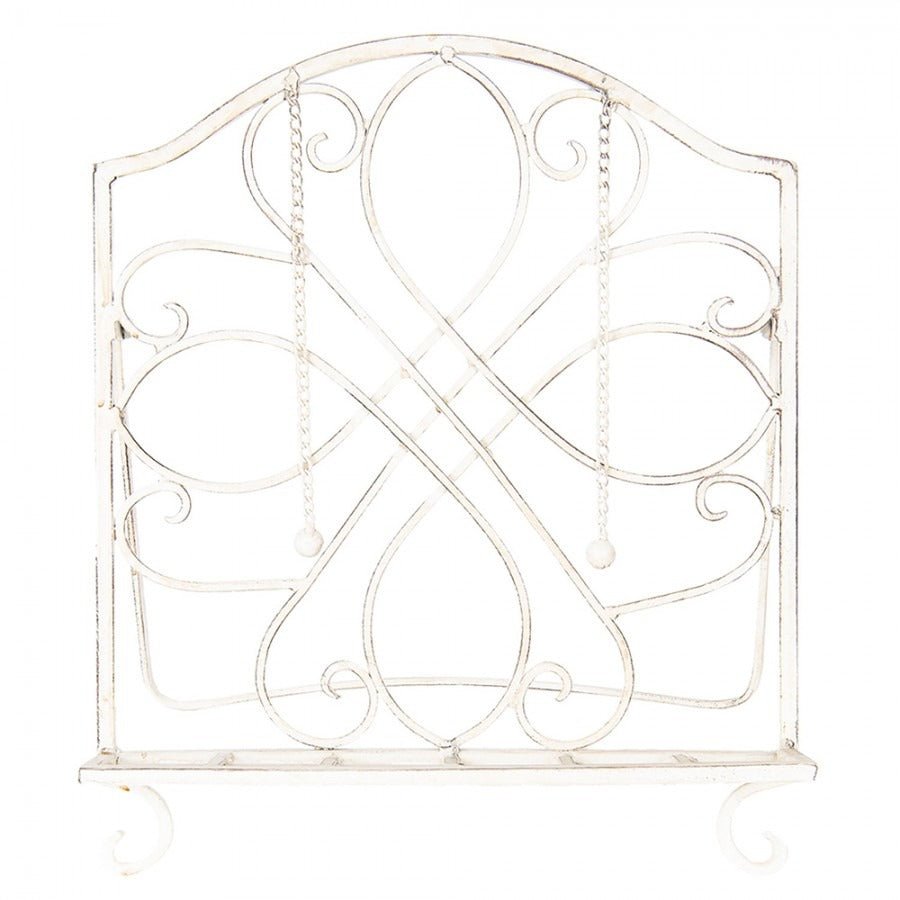 Cookbook Stand 31 x 23 x 34cm White Iron Rectangle Book Holder - ORNAMENTS - Beattys of Loughrea