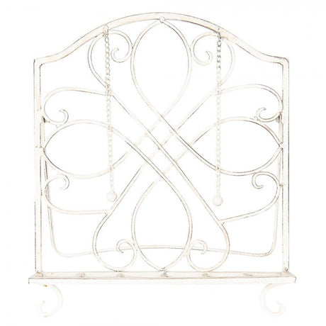 Cookbook Stand 31 x 23 x 34cm White Iron Rectangle Book Holder - ORNAMENTS - Beattys of Loughrea
