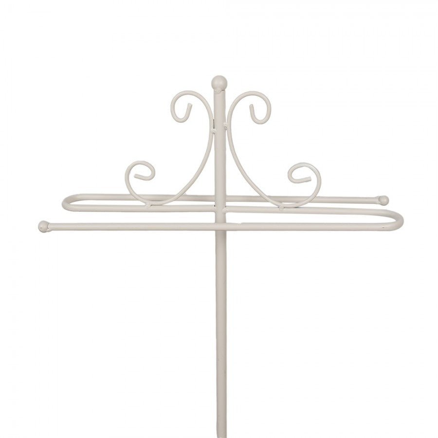 Free - standing Towel Holder 40 x 24 x 95cm White Metal - OCCASIONAL FURNITURE - Beattys of Loughrea