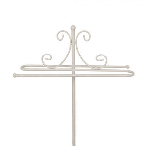 Free - standing Towel Holder 40 x 24 x 95cm White Metal - OCCASIONAL FURNITURE - Beattys of Loughrea