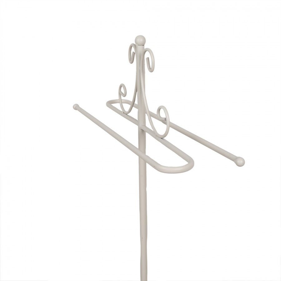 Free - standing Towel Holder 40 x 24 x 95cm White Metal - OCCASIONAL FURNITURE - Beattys of Loughrea