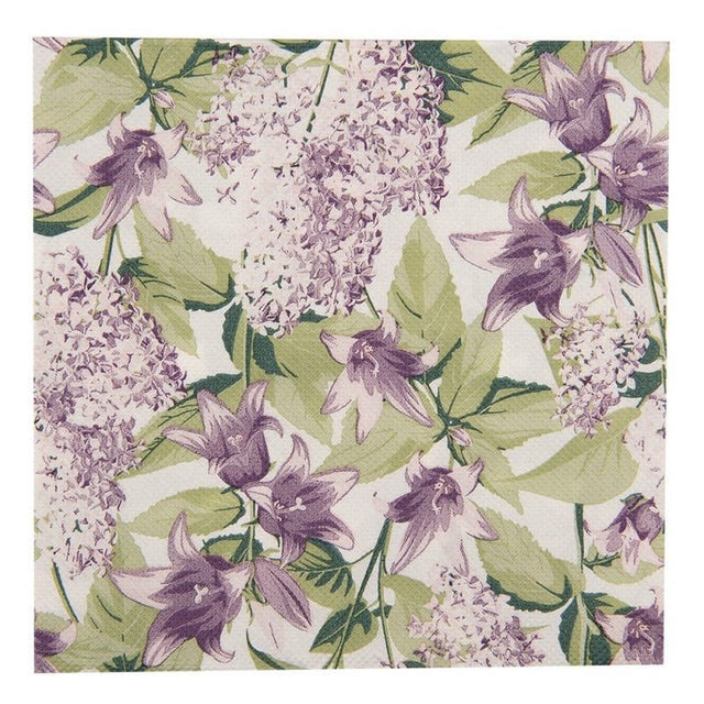 Pack of 20 Paper Napkins 33 x 33cm Purple Flowers - APRON/GLOVE/TEXTILE - Beattys of Loughrea