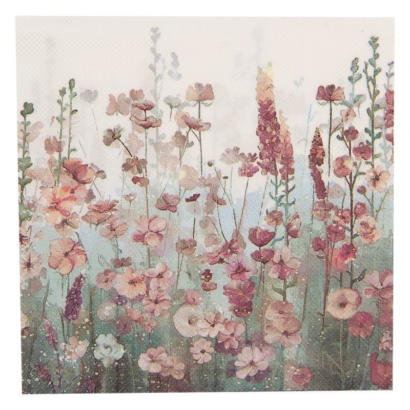 Pack of 20 Paper Napkins 33 x 33cm Pink Flowers - APRON/GLOVE/TEXTILE - Beattys of Loughrea