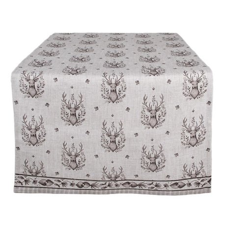 Table Runner 50 x 140cm Beige Cotton Deer Rectangle - TABLECLOTHS/RUNNERS - Beattys of Loughrea