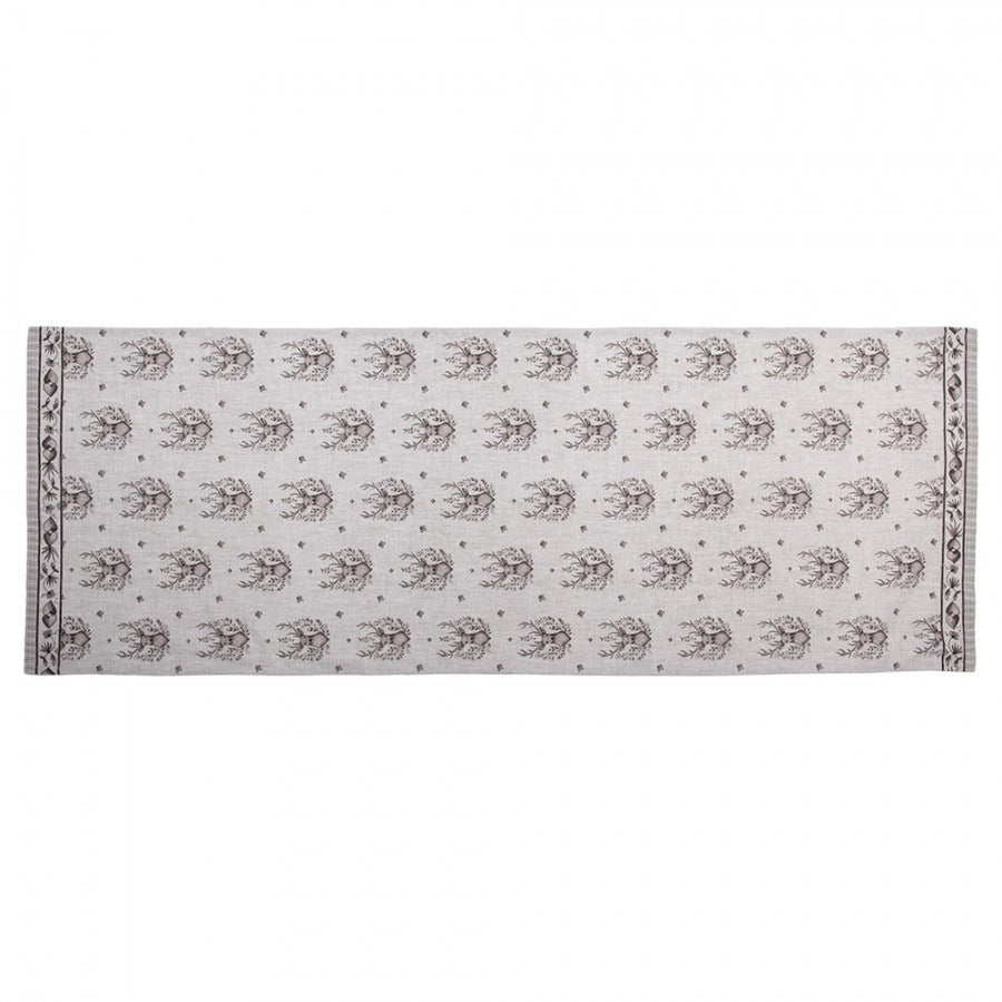 Table Runner 50 x 140cm Beige Cotton Deer Rectangle - TABLECLOTHS/RUNNERS - Beattys of Loughrea