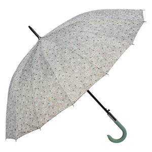 Adult Luxury Umbrella 90cm Green Polyester Flowers - H/H - CLOTHES PEG/COAT HANGER/WALKING STICK..ETC - Beattys of Loughrea