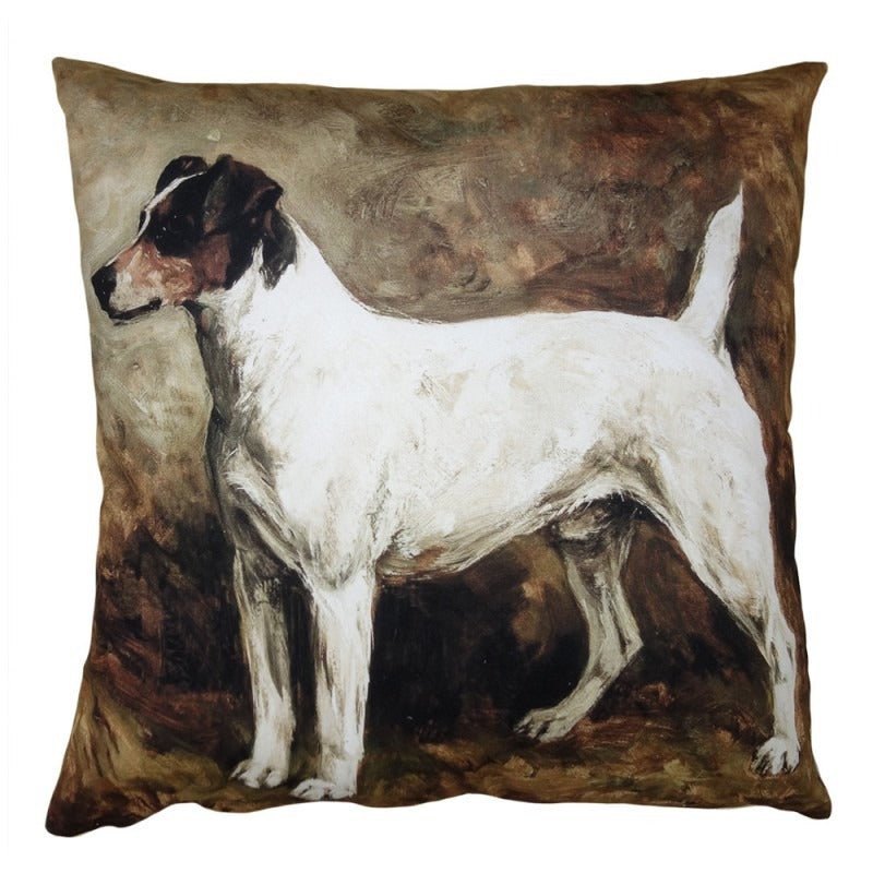 Cushion Cover Polyester 45 x 45cm Jack Russell (no filling) - CUSHIONS/COVERS - Beattys of Loughrea