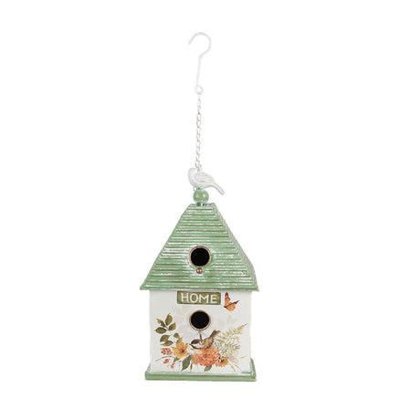 Bird Feeder/House 20 x 18 x 38cm White Green - GARDEN ORNAMENTS INCL SOLAR - Beattys of Loughrea