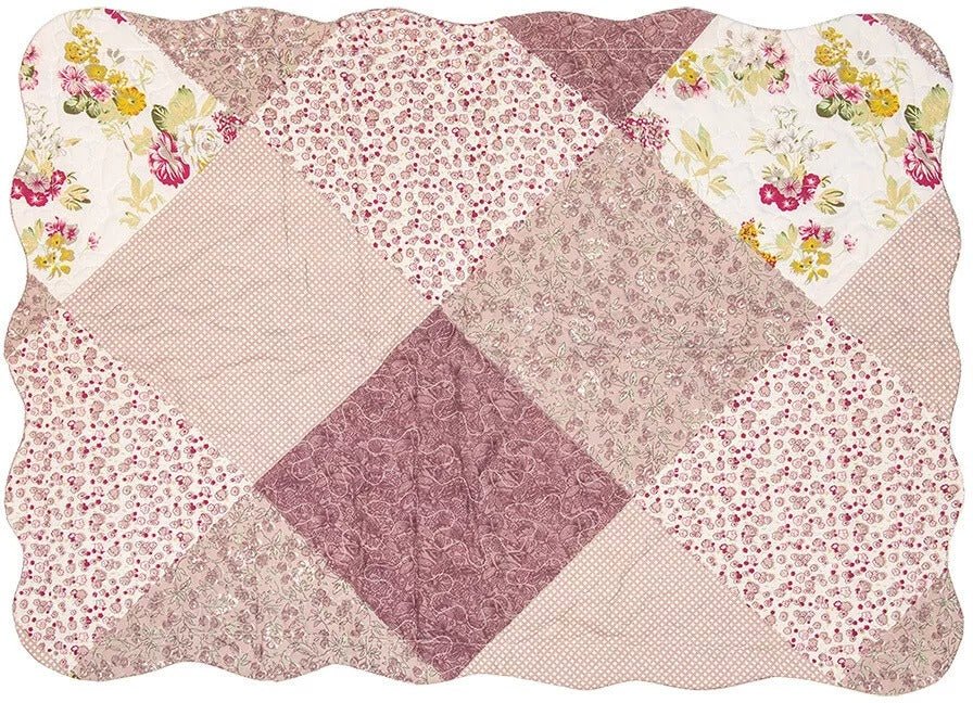 Country Cottage Patchwork Bedspread & 2 Pillowcases Set Purple - Beattys of Loughrea | www.beattys.ie