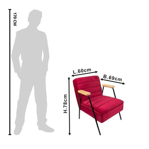 Decorative Armchair with Armrests Fuchsia Red - LGE WOODEN FURNITURE - Beattys of Loughrea