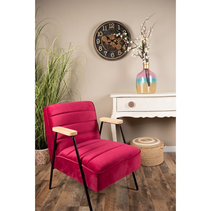 Decorative Armchair with Armrests Fuchsia Red - LGE WOODEN FURNITURE - Beattys of Loughrea