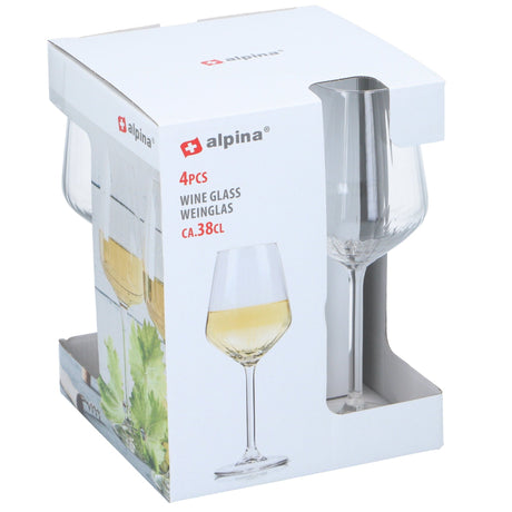 ALPINA Wine Glass 380ml 4pc - DRINKING GLASSES - Beattys of Loughrea