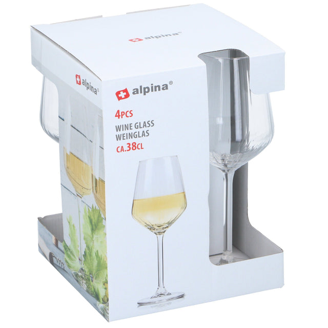 ALPINA Wine Glass 380ml 4pc - DRINKING GLASSES - Beattys of Loughrea