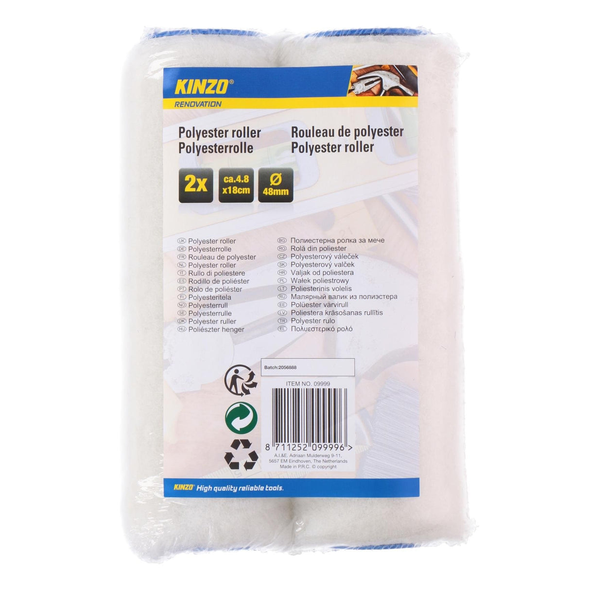 KINZO Paint Roller Polyester 2 pcs - ROLLERS/SLEEVES - Beattys of Loughrea