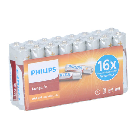 PHILIPS Alkaline Batteries AAA 16pk - BATTERIES - Beattys of Loughrea
