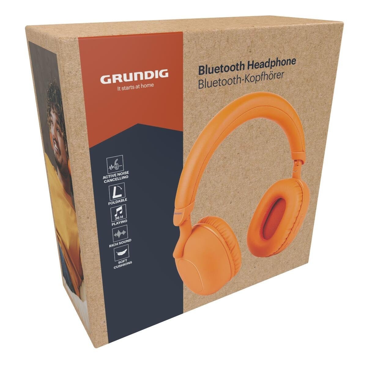 GRUNDIG Wireless Headphones Orange 33190 - HEADPHONES / EARPHONES/ MICROPHONE - Beattys of Loughrea