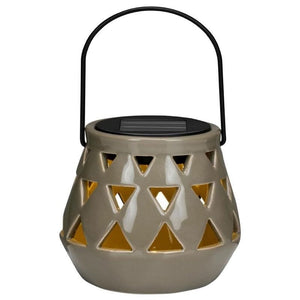 Articasa Grey 10x11cm Solar Garden Lantern - GARDEN ORNAMENTS INCL SOLAR - Beattys of Loughrea