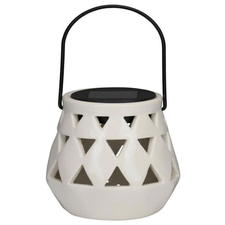 Articasa White 10x11cm Solar Garden Lantern - GARDEN ORNAMENTS INCL SOLAR - Beattys of Loughrea