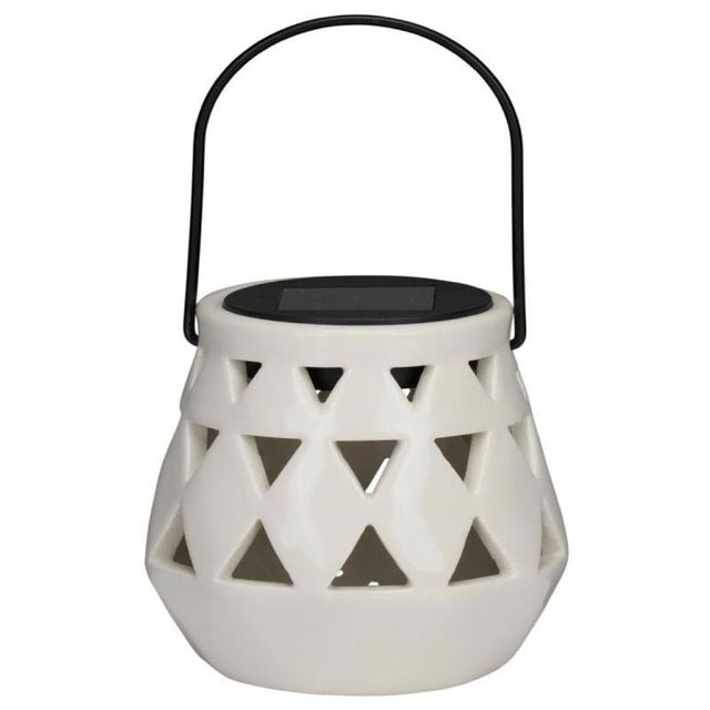 Articasa White 10x11cm Solar Garden Lantern - GARDEN ORNAMENTS INCL SOLAR - Beattys of Loughrea