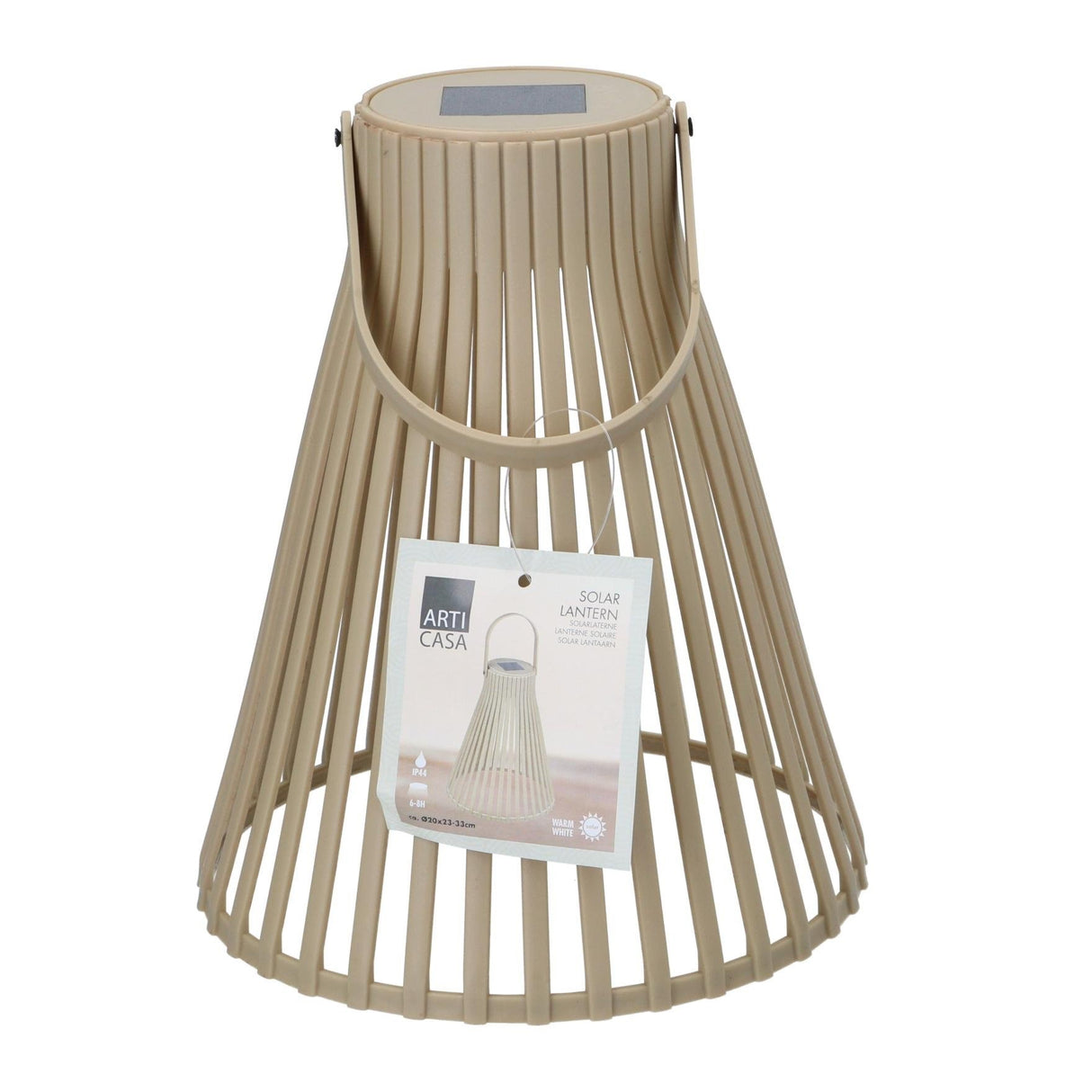 ARTICASA Solar - Powered Lantern Beige - GARDEN ORNAMENTS INCL SOLAR - Beattys of Loughrea