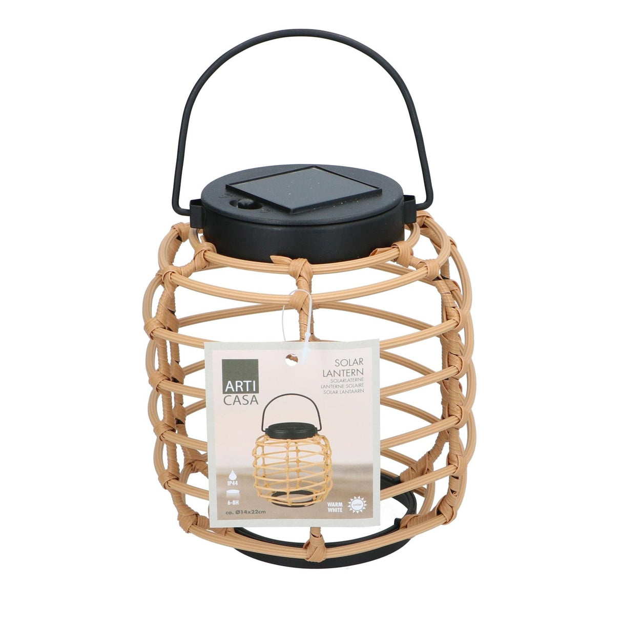 ARTICASA Bamboo Look Solar Lantern - GARDEN ORNAMENTS INCL SOLAR - Beattys of Loughrea
