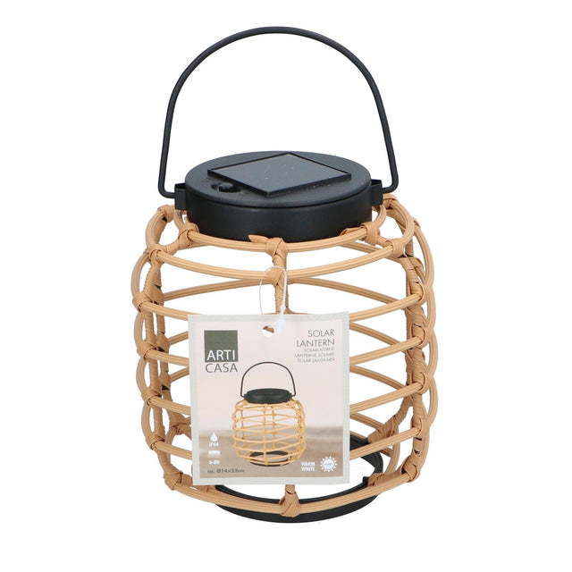 ARTICASA Bamboo Look Solar Lantern - GARDEN ORNAMENTS INCL SOLAR - Beattys of Loughrea