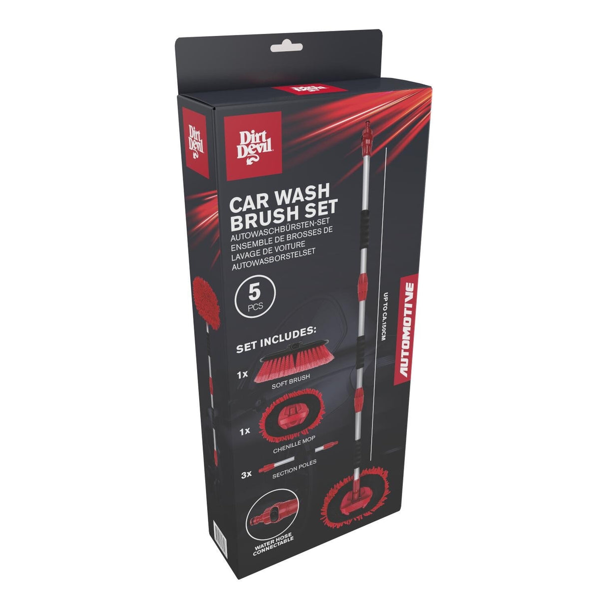 DIRT DEVIL Car Wash Brush Set 5 pcs - CAR ACCESSORIES - Beattys of Loughrea
