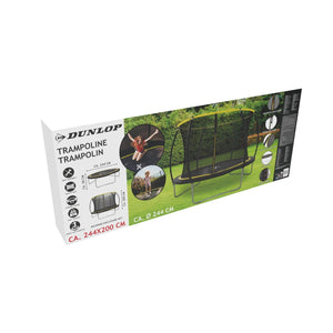 DUNLOP Trampoline with Safety Net 8ft (244 x 200cm) - SWINGS/SLIDE OUTDOOR GAMES - Beattys of Loughrea