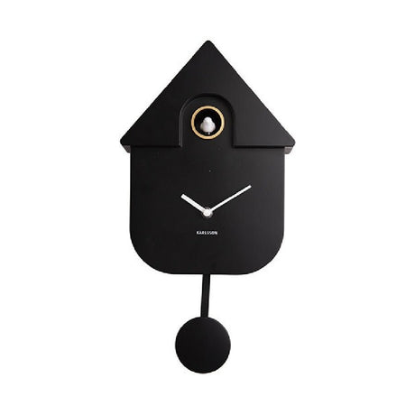 Wall Clock Modern Cuckoo Metallic Black - CLOCKS - Beattys of Loughrea