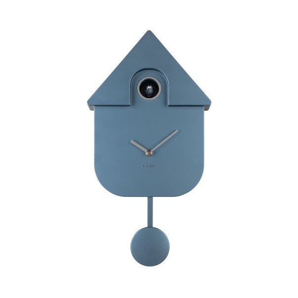 Wall Clock Modern Cuckoo Metallic Dark Blue - CLOCKS - Beattys of Loughrea