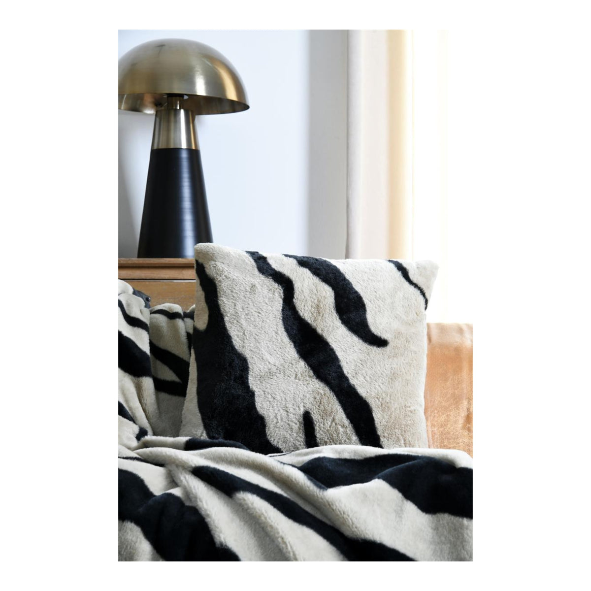 STOF Fauves Faux Fur Cushion, Taupe, 45x45cm - CUSHIONS/COVERS - Beattys of Loughrea