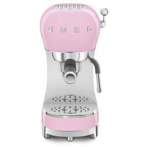 Smeg Espresso Coffee Machine with Pump 50's Style Pink ECF02PKUK - COFFEE MAKERS / ACCESSORIES - Beattys of Loughrea