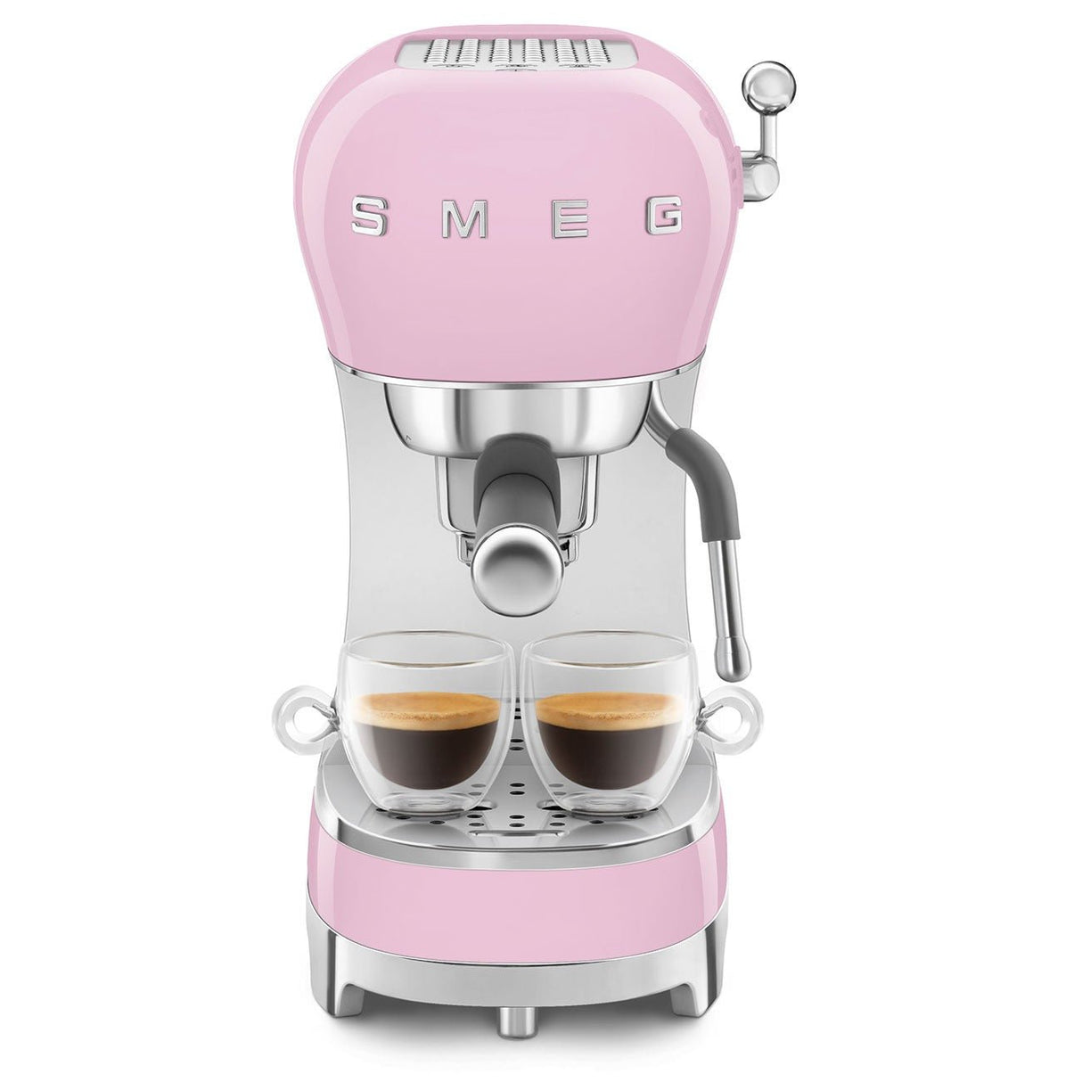 Smeg Espresso Coffee Machine with Pump 50's Style Pink ECF02PKUK - COFFEE MAKERS / ACCESSORIES - Beattys of Loughrea