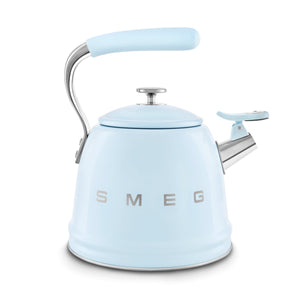 Smeg 50's Style Stove Top Kettle 2.3L Blue WKF01PBUK - S/S STOVE TOP KETTLES - Beattys of Loughrea