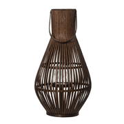 Bamboo Lantern Round, Brown – 55 cm - CANDLE HOLDERS / Lanterns - Beattys of Loughrea