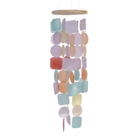Mobile Capiz Round – Pastel Colours - GARDEN ORNAMENTS INCL SOLAR - Beattys of Loughrea