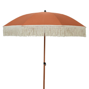 2m Fringed Parasol – Terracotta - PARASOLS - Beattys of Loughrea