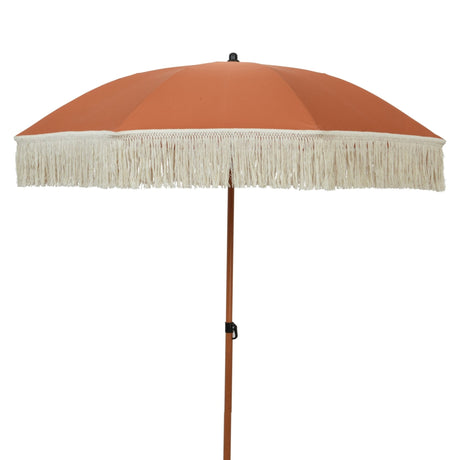 2m Fringed Parasol – Terracotta - PARASOLS - Beattys of Loughrea
