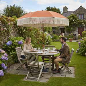 2m Fringed Parasol – Terracotta - PARASOLS - Beattys of Loughrea