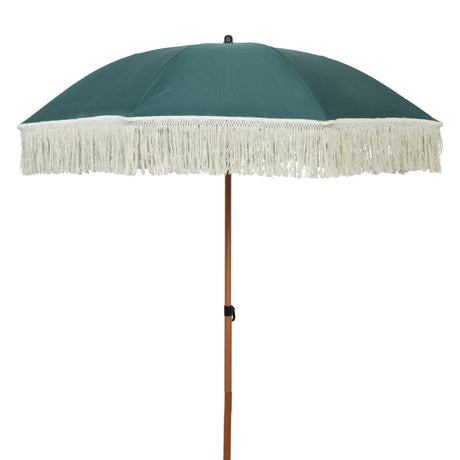 2m Fringed Parasol – Green - PARASOLS - Beattys of Loughrea