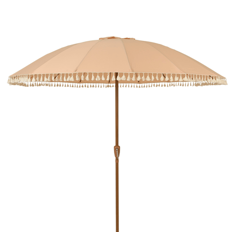 2.5m Peach Parasol with Tassels - PARASOLS - Beattys of Loughrea