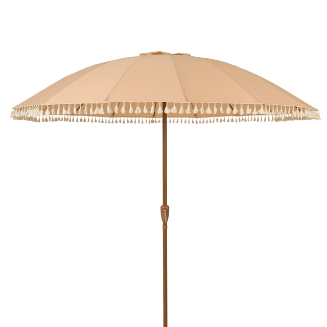2.5m Peach Parasol with Tassels - PARASOLS - Beattys of Loughrea