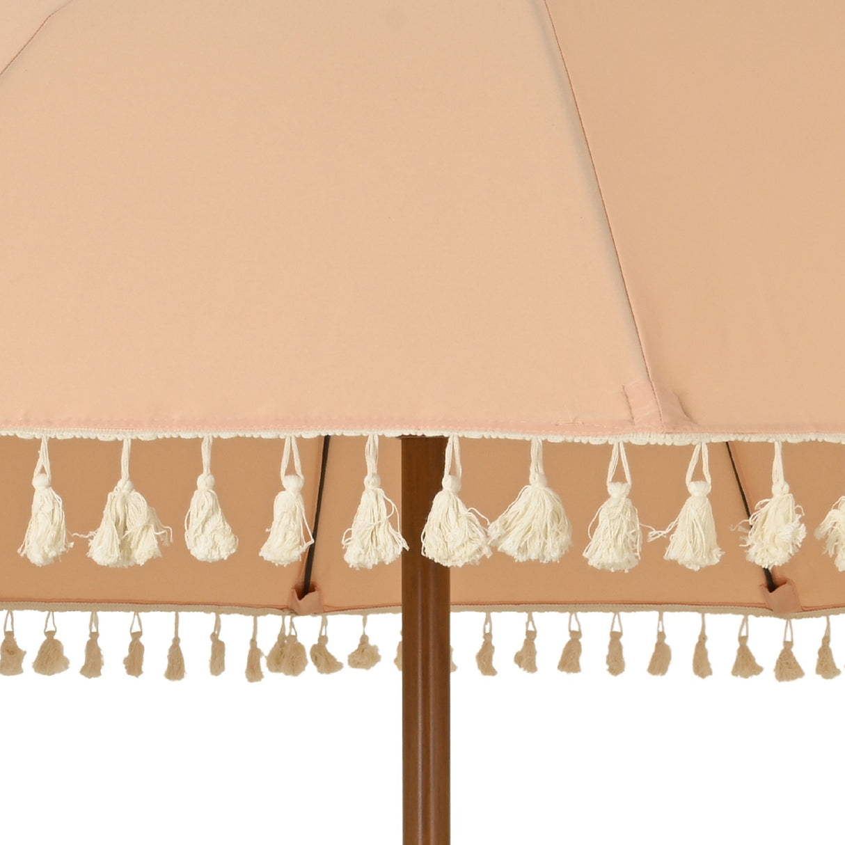 2.5m Peach Parasol with Tassels - PARASOLS - Beattys of Loughrea