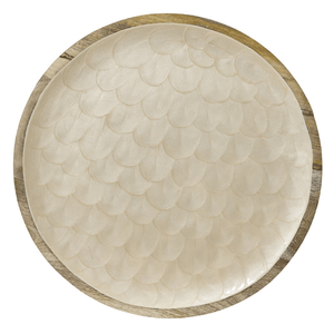 Mango Wood Cream Decor Plate – 30 cm (Food‑Safe Lacquer) - WOODEN KITCHENWARE /ACCESSORIES - Beattys of Loughrea
